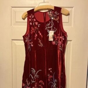Johnny Was Velvet Chevron Tank Dress “Mayra” Sz Small